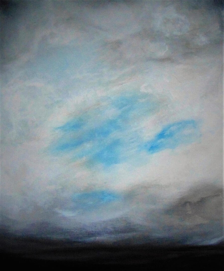 Blue Sky and Mist Acrylic on Canvas.