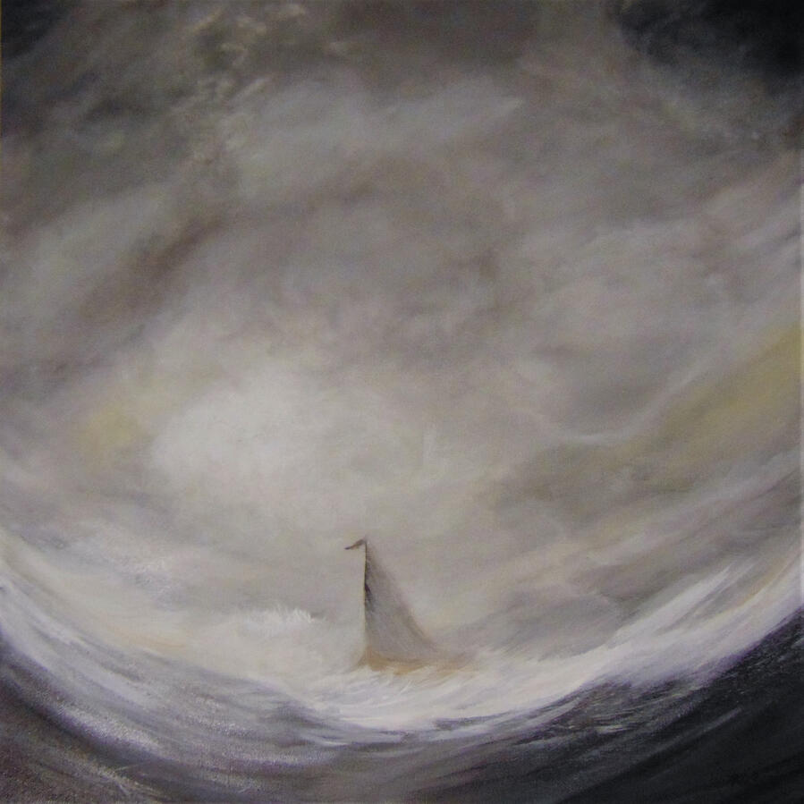 Sailboat in a Storm Acrylic on Canvas.
