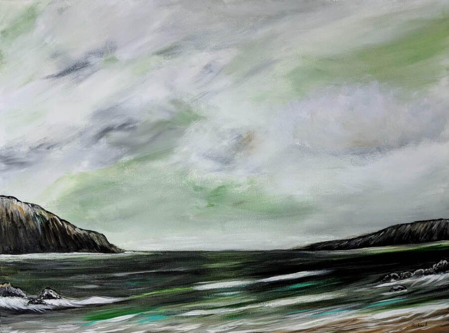 Ocean Study Acrylic on Canvas.