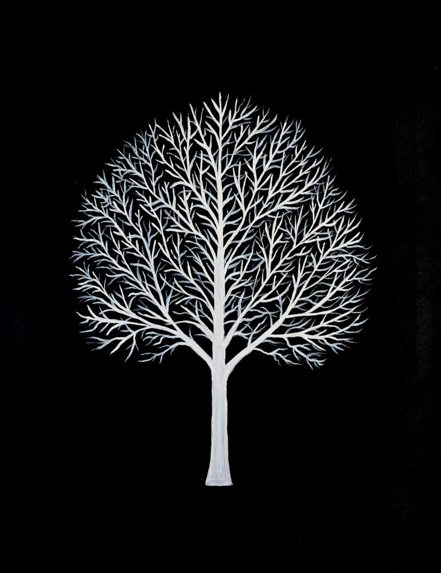 White Tree Acrylic on Canvas.